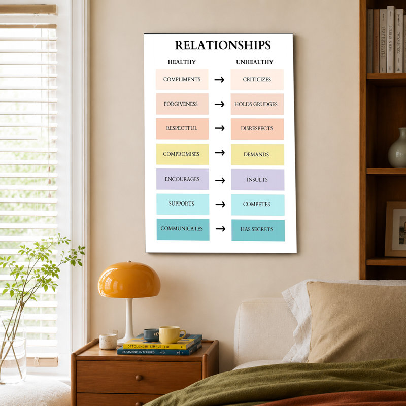 Affiche «Relation saine contre relation malsaine», 24x36inch