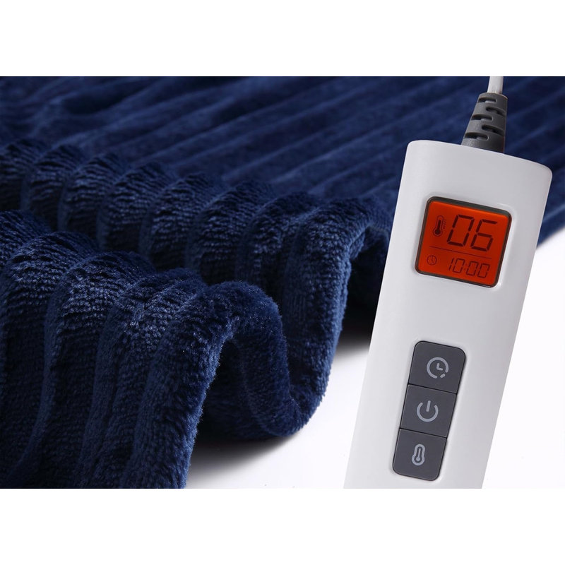 Adaisha Heated Blanket, 180cm W x 130cm L, Navy