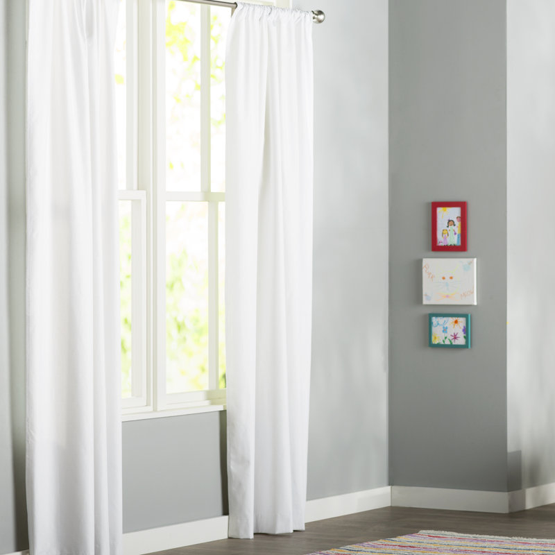 Kendall Blackout Curtain Single Panel, White, 42" W x 54" L