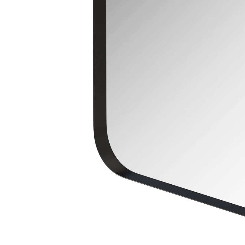 Miroir de chambre rectangulaire en métal noir 24 x 36 pouces - Meuble-lavabo élégant pour salle de bain et salon