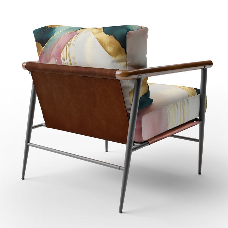Chaise d'appoint abstraite rembourrée Abstract Geode, Noir