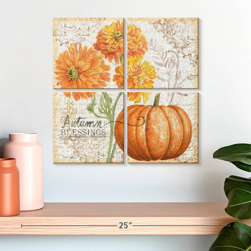 Fleurs d'automne II, H 18 po x l 18 po