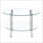 Contemporary Minimalist Double Layer Tempered Glass Coffee Table - 27.5" Top And 23.6" Bottom.Reinforced Glass Tabletop,Stainless Steel Plated Legs.-121925042