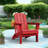 Wolak High Density Polyethylene Folding Adirondack Chair With Double Cup Holder-360845517