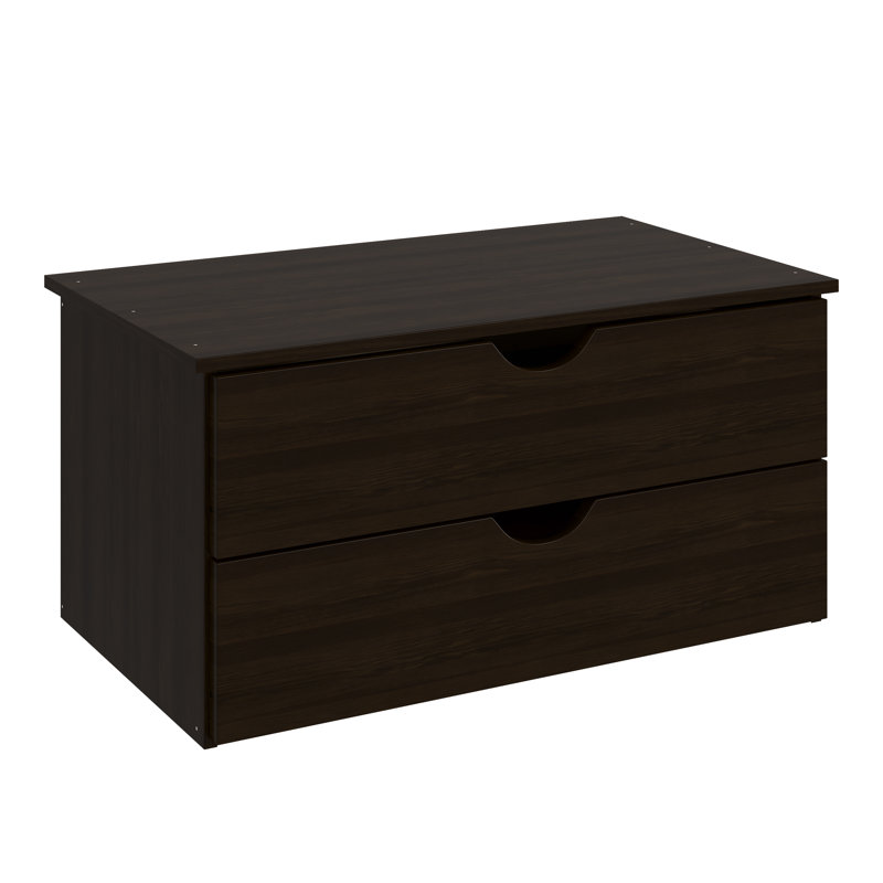 Commode interne 100% bois 2 tiroirs seulement pour système d'organisation de garde-robe Kyle, Espresso