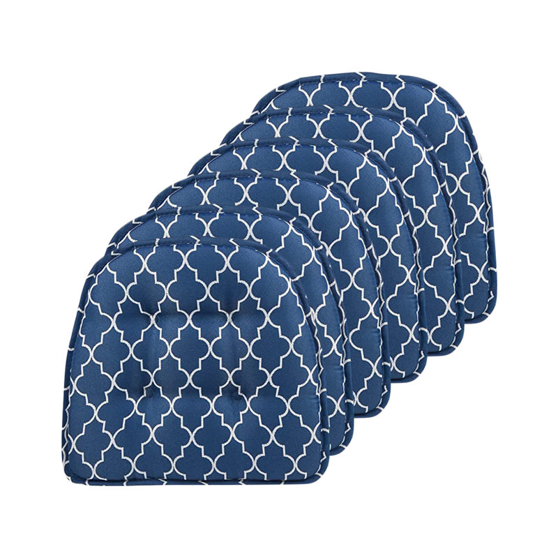 Non-Slip Berkely Dining Room And Kitchen Seat Cushions, 16 X 15 X 2 Inches, Blue