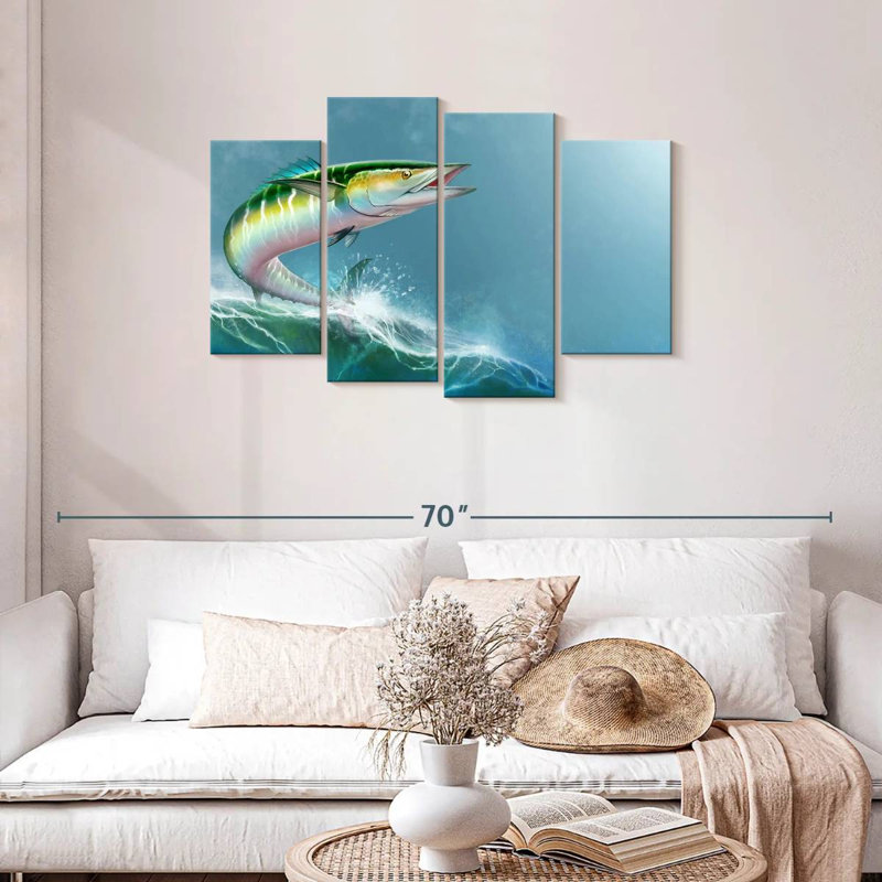 Brampt Wave Riding Wahoo Fish, 27" H x 43" W