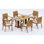 4 Seats 5 Pcs Grade-A Teak Wood Dining Set: Warwick Console Folding Rectangle Table And 4 Napa Stacking Arm Chairs #11NP1504-297724620
