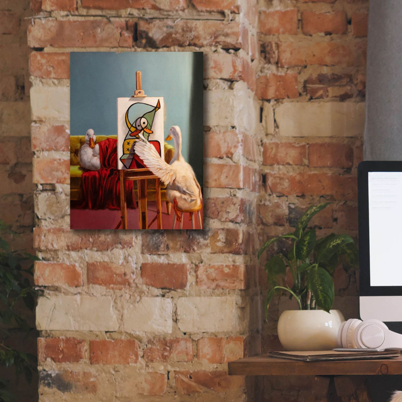  «Duckcasso» par Lucia Heffernan, art mural sur toile, 12 po x 16 po, H 16 po x l 12 po