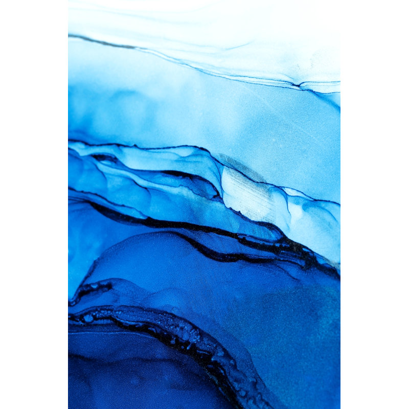 Blockton Blue And Aquamarine Abstract by Margarita Kuzniatsova - Wrapped Canvas Painting, 46cm H x 30cm W x 3.8cm D