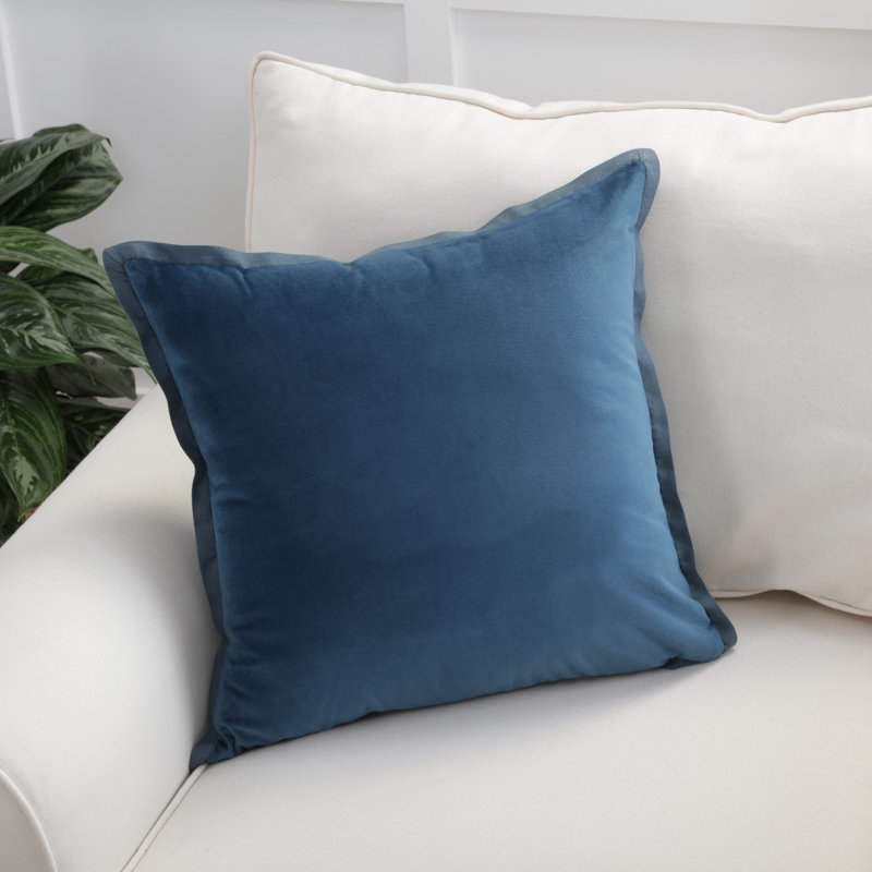 Coussin Flange Loden, Bleu azur, 18 po x 18 po