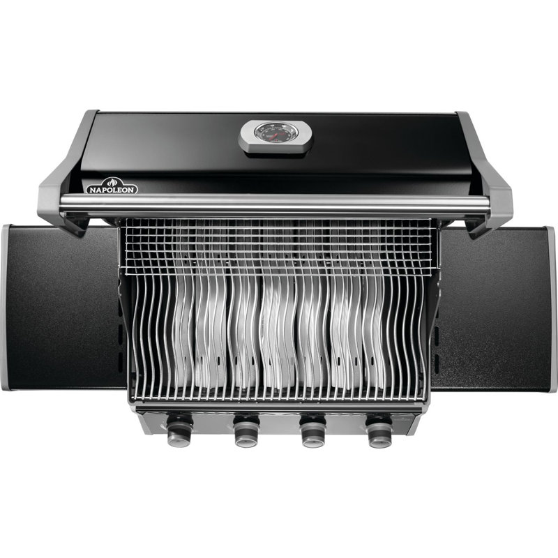 Barbecue à 4 brûleurs Rogue® 525 en noir avec grilles de cuisson en acier inoxydable, Propane liquide