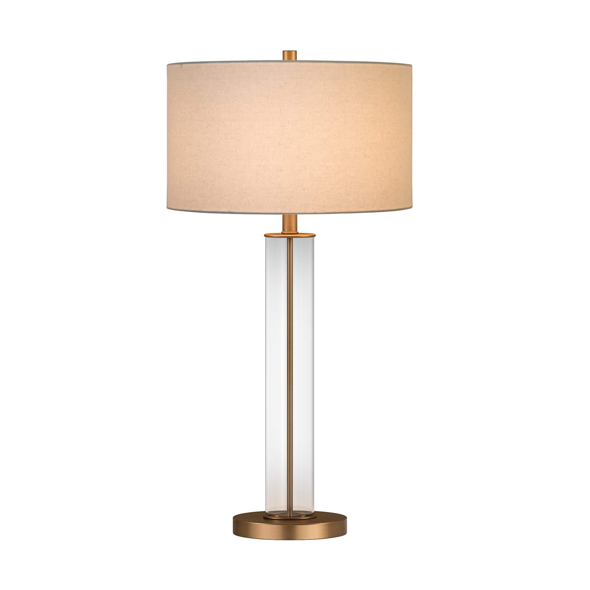 Skye Table Lamp, Gold/Clear, White
