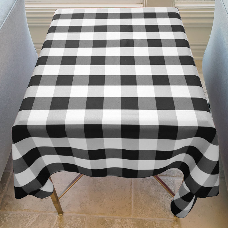 Cohdi Gingham Tablecloth, Black/White, 84" x 58"
