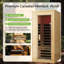 Sauna d'intérieur KISRAIS pour une personne, infrarouge lointain et à faible champ électromagnétique, avec lampe de lecture DEL, lumière rouge, minuterie et haut-parleurs Bluetooth. Fabriqué en pruche du Canada.