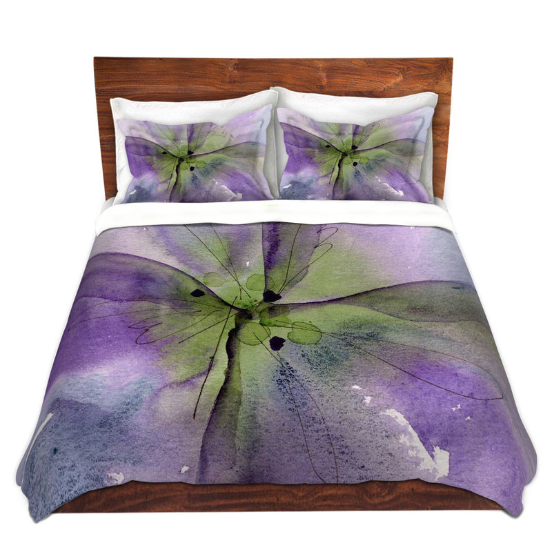 Ensemble de housse de couette pansy i, 1 housse + 2 taies très grand lit