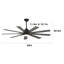 Ventilateur de plafond 9 pales 62 "avec lumières DEL et télécommande Dorava-85065546