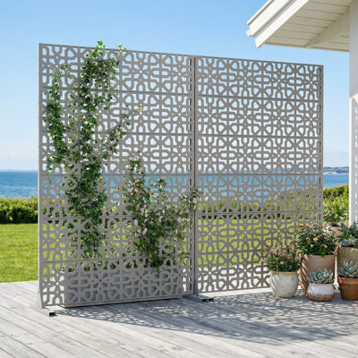 Hyman 6 ft. H x 4 ft. W Metal Privacy Screen Fence Panel