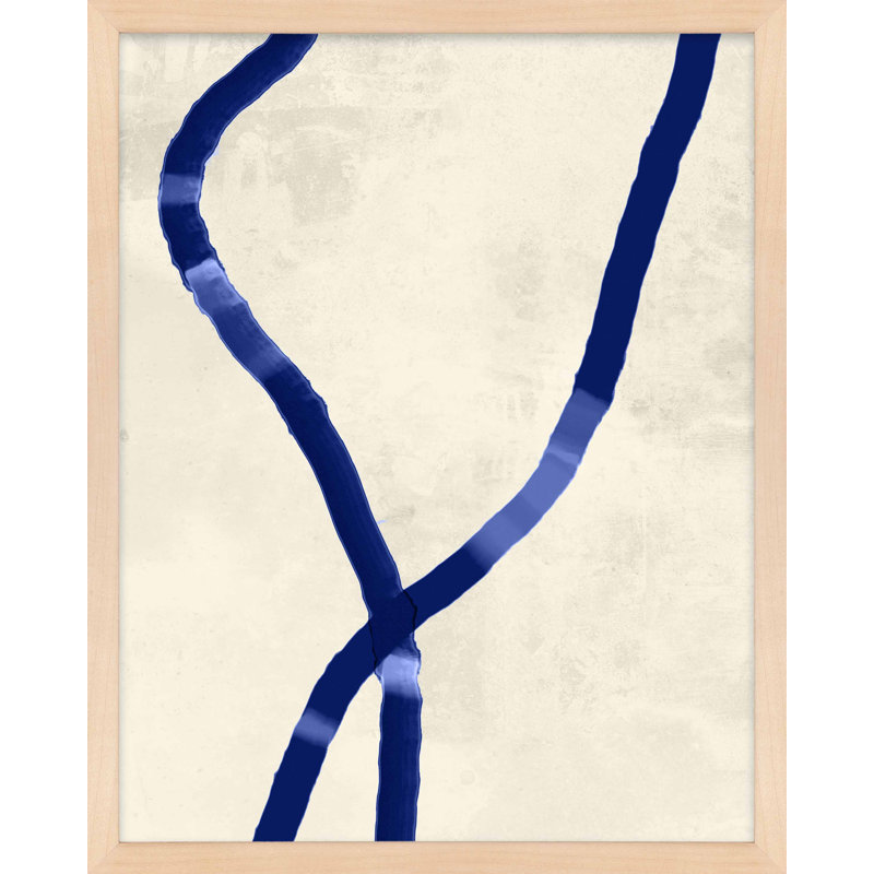 «Blue Rope 1» par Jacques Pilon - reproduction d'un seul cadre, Cadre érable, H 30 po x l 24 po x P 1,25 po