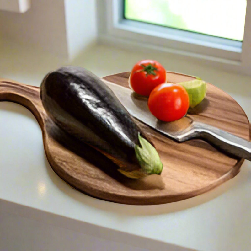 Medium Round Acacia Wood Cutting and Serving Board