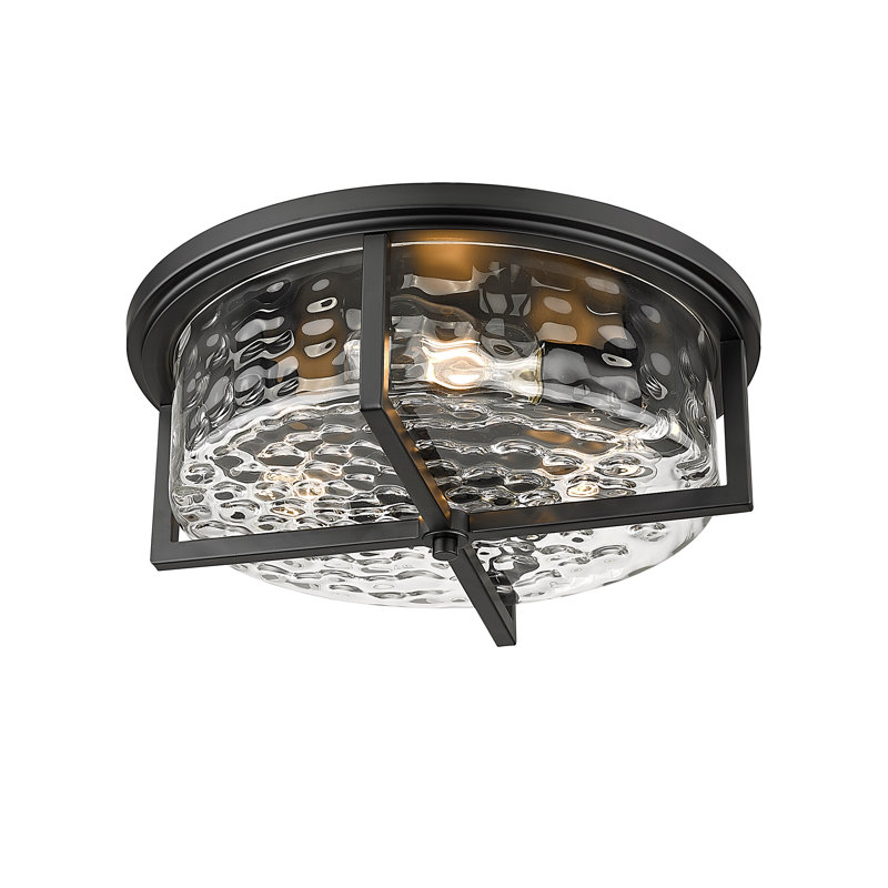 Grand plafonnier encastré industriel, plafonniers modernes à proximité de 3 lumières, plafonnier de cuisine martelé pour couloir, cuisine, salle de bain, salle à manger (noir, P 16 po)