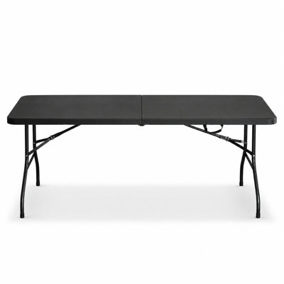 Multi-functional 6ft Folding Utility Table for Outdoor Picnics, Game Nights, Birthday Parties, Barbecues, Indoor Study Sessions, Remote Work, Craft Activities and Event Display Use, Portable Space-Saving Design with Built-in Stability Features for Home