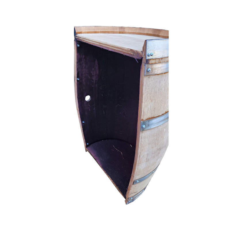 Slim Reclaimed Wine Barrel Stand, 35" H x 26" W x 10" D