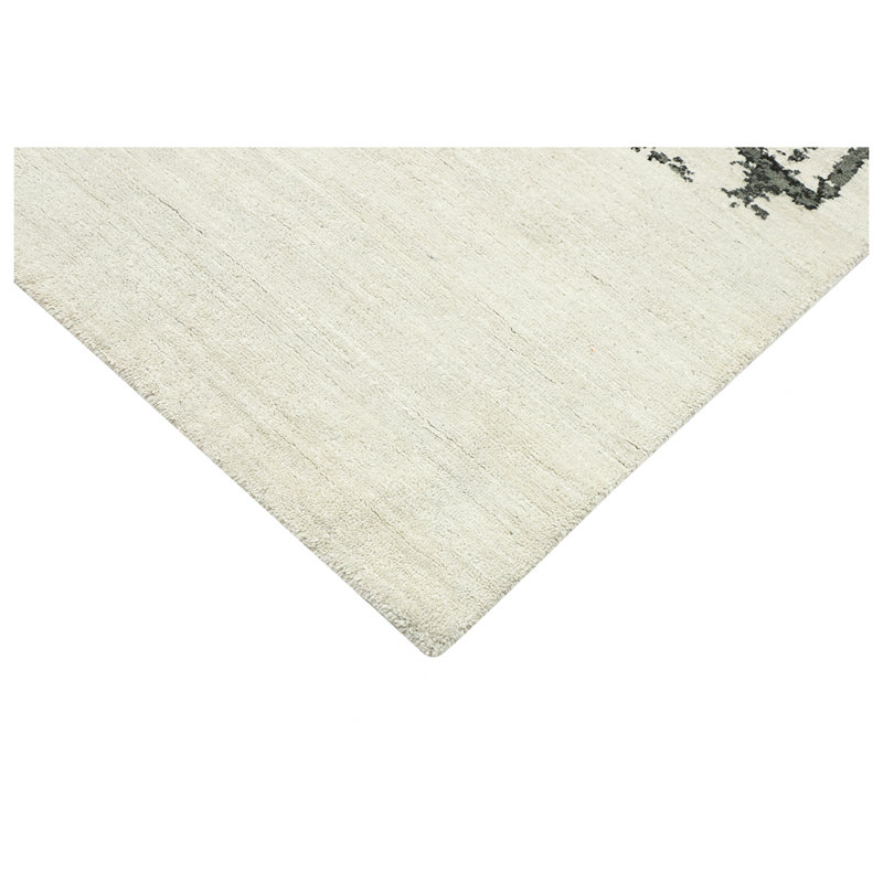 High-Quality Hand-Knotted Red/Black/Gray Area Rug, Rectangle 8' x 10', Ivory/Red