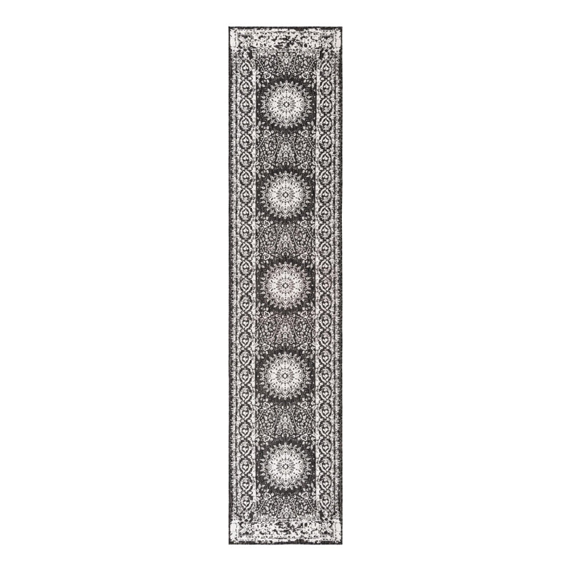 Ornate Indoor/Outdoor Traditional Rug, Runner 2'7" x 12'