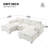 86.5'' Chenille Modular Sectional Sofa With Storage Pockets, 5 Seat U Shaped Couch Set With Pillows,Free Combination,Modern Cloud Sofa With 2 Movable Ottoman For Living Room,Apartment-1512580902