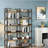 6-Tier Wooden Bookshelf with Open Shelves, Modern Metal Frame Bookcase for Storage and Display