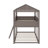 Full Over Full Wood Bunk Bed With Roof,Window, Guardrail, Ladder-1070410244