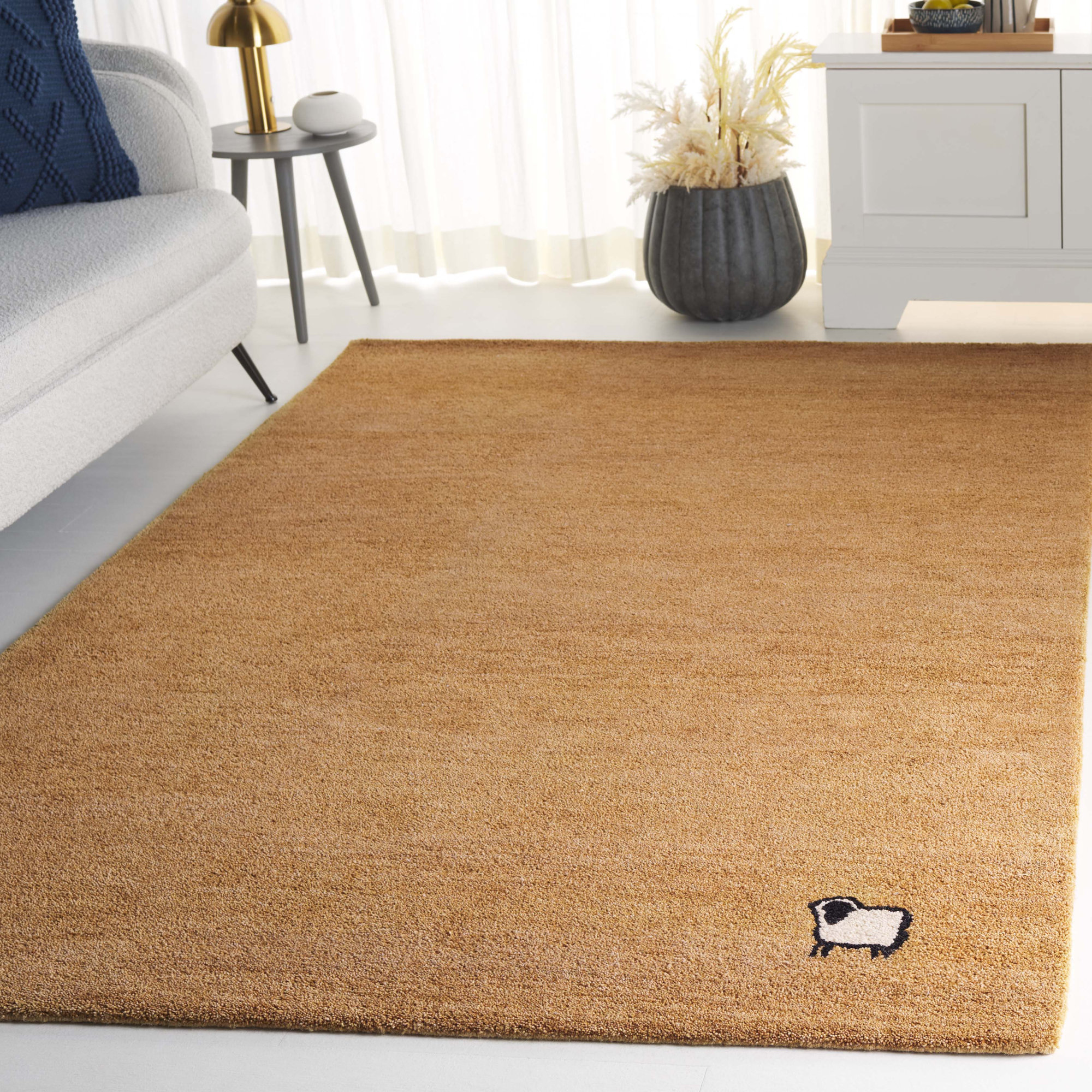 Racheal Handmade Gold Rug, Rectangle 8' x 10'
