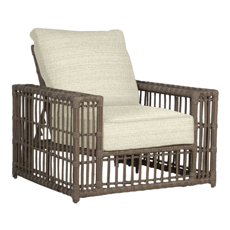 Newport Patio Chair with Cushions, Welt, Arbor Chambray, Onyx