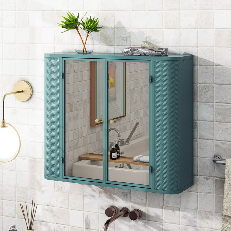 Armoire murale polyvalente avec miroir et tablette ouverte pour le rangement