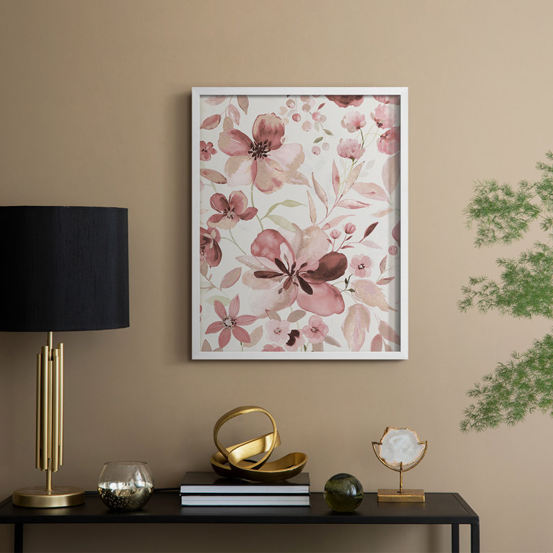 Impression encadrée Shimmering Blush II - bois massif, H 15 po x l 12 po, Blanc