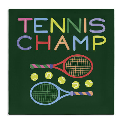 Tennis Champ Racket & Balls Canvas, design by Sazerelli Designs