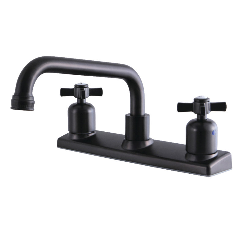 Kingston Brass Millennium Two-Handle 2-Hole 8" Centerset Kitchen Faucet, Oil Rubbed Bronze