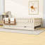 Wooden Platform Bed with Trundle, Bookshelf and Guardrails-1552650703-1552650697