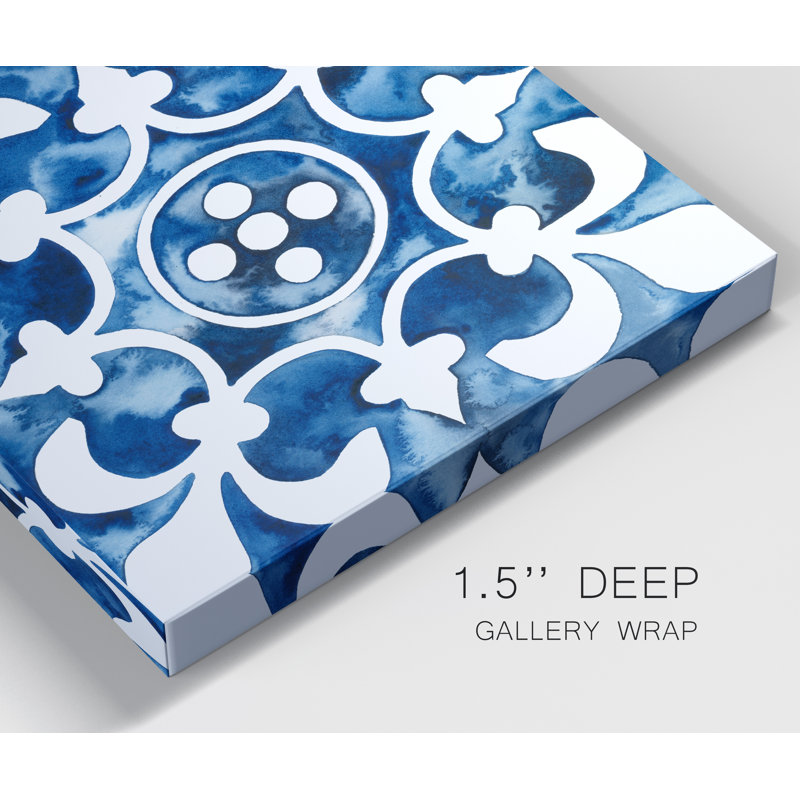 «Cobalt Tiles III», reproduction sur toile tendue, H 24 po x l 24 po x P 1 po