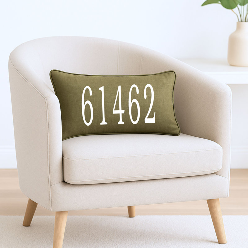 Coussin personnalisé avec code postal personnalisé, Oui, Vert olive, Pillow Cover Only - No Insert