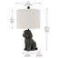 Lampe de table chien en résine avec abat-jour en lin-265692644