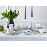 Amelie Piazza 30 Piece Porcelain Dinnerware Set - Service for 6