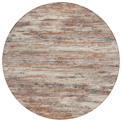 Machine Washable Indoor/Outdoor Xhevrie Terracotta Rug