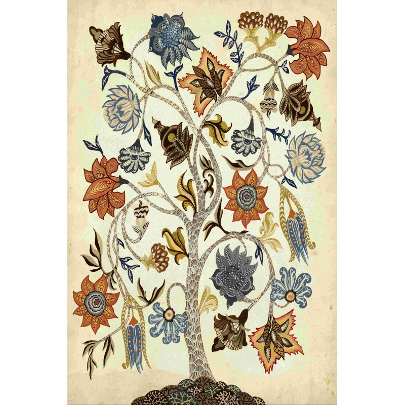 Arbre de vie rétro, H 30 po x l 20 po, Non, Cadre flottant noyer