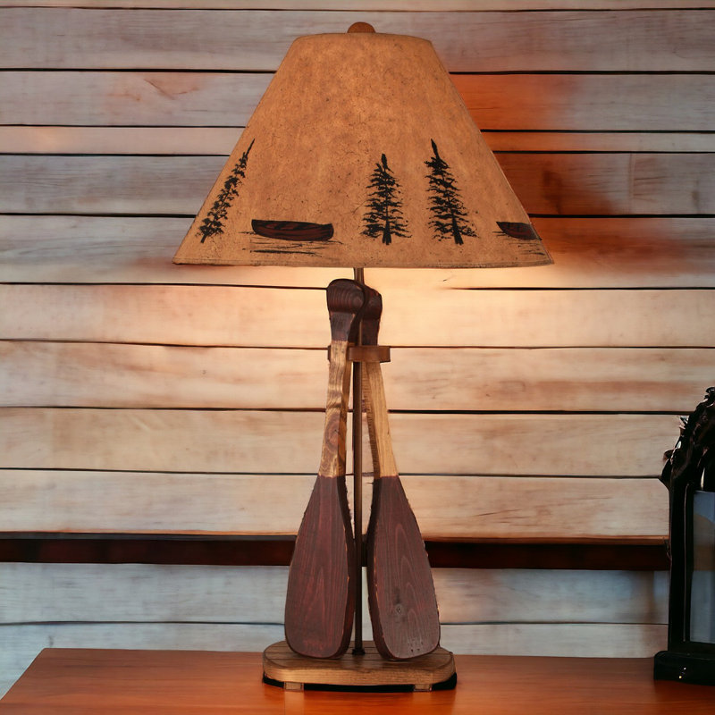 Lampe de table en bois de 2 raquettes 31 po Cannonleague