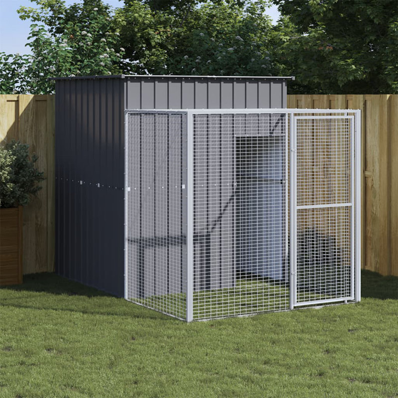 Dundre Chicken Coop with Chicken Run, Anthracite