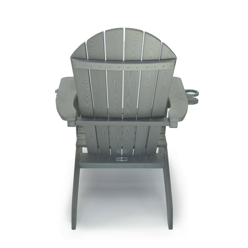 Chaise Adirondack d'extérieur en PEHD LuXeo Westwood, gris
