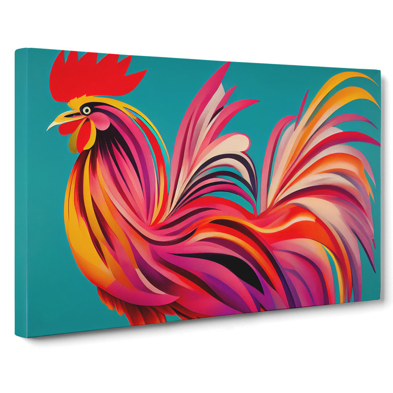 Colourful Rooster Vol.2 - Wrapped Canvas, 35cm H x 50cm W x 3cm D