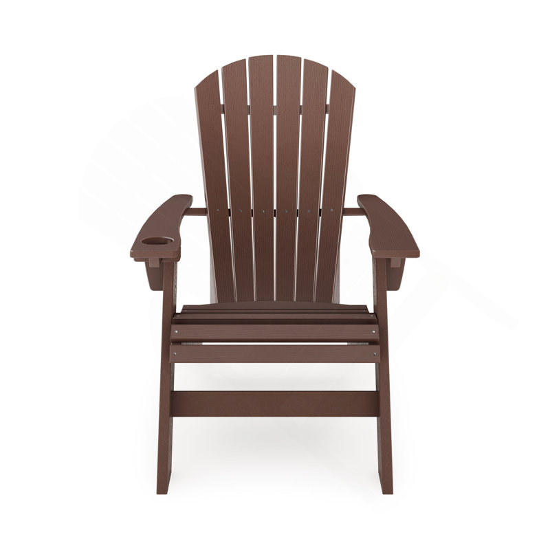 Adirondack Chair – Sturdy HDPE Poly Lumber For Poolside, Patio, And Garden Relaxation, Brown